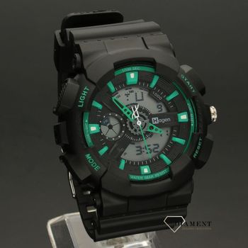 Męski zegarek Hagen HA-341AD czarno-zielony (1).jpg